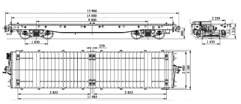 Nx70a intermodal wagon desgin diagram
